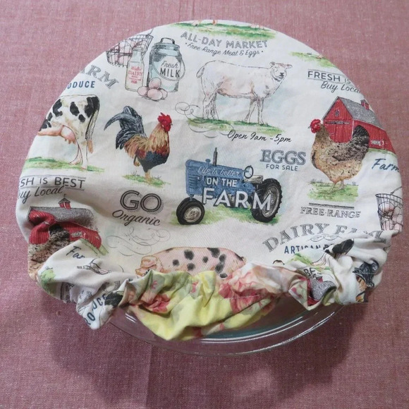 Kitchenaid Bowl Cover, Farm and Yellow With Roses Reversible Mixer Cover - Picture 4 of 6